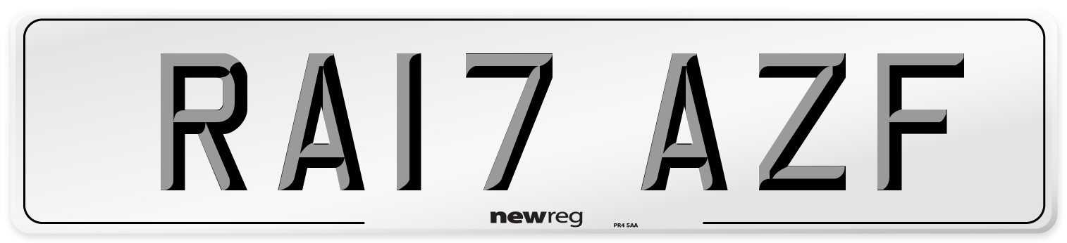 RA17 AZF Number Plate from New Reg